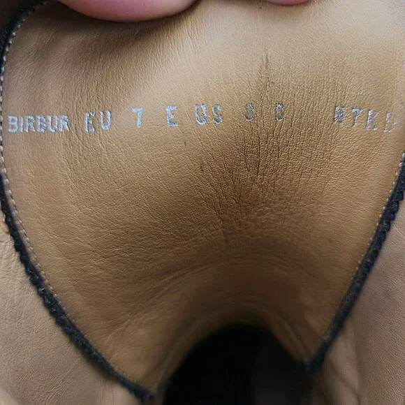 Bally of Switzerland Black Grain Leather Combat Boots Men 8 Wingtip Birbur Shoes - Picture 4 of 13